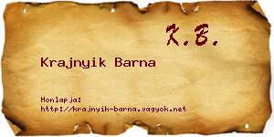 Krajnyik Barna névjegykártya
