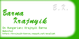 barna krajnyik business card